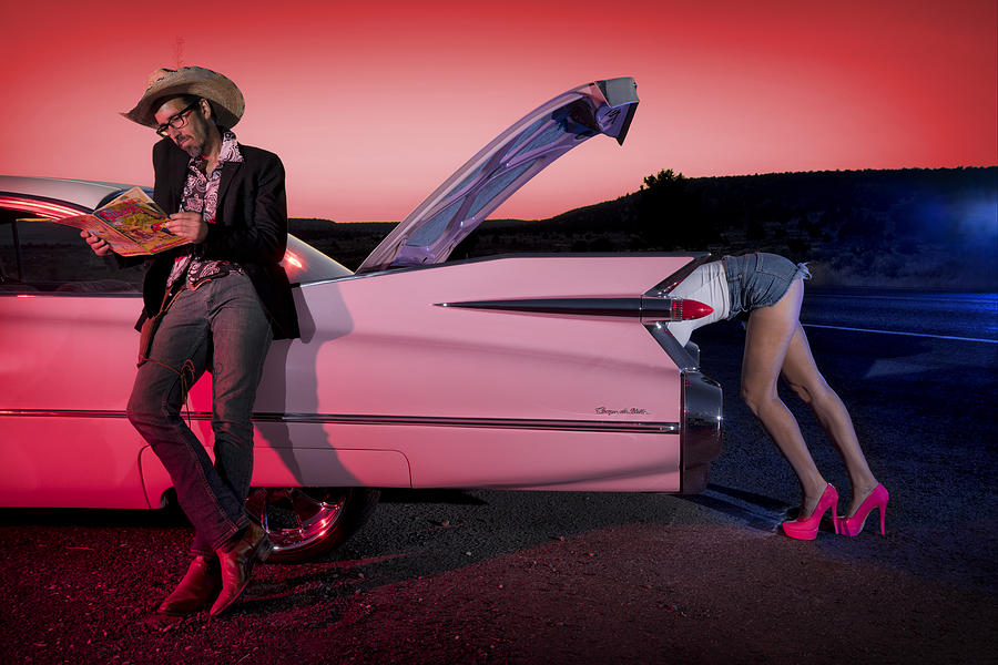 Usa Photograph - American Dreamscapes /  Pink Cadillac by Christian Heeb