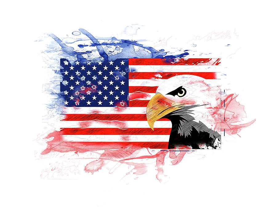 American Eagle Flag Usa America Splash Style