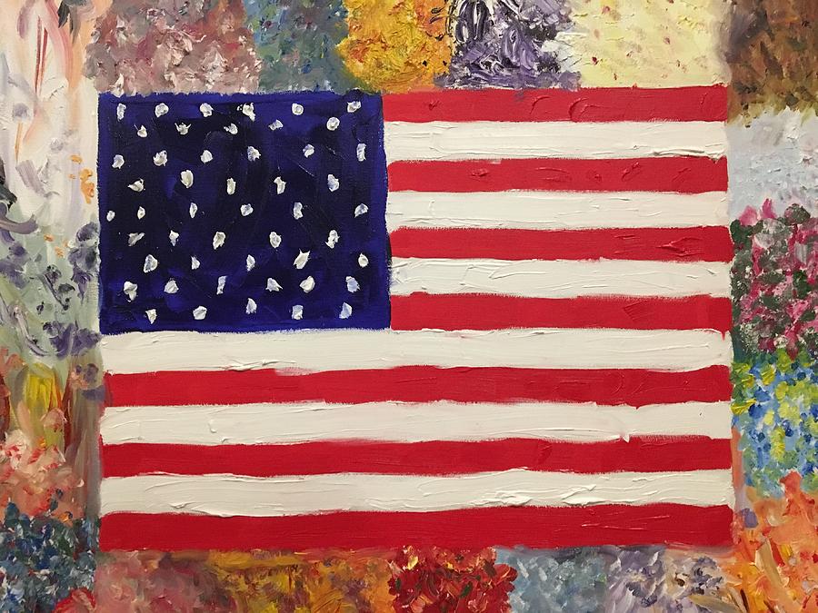 American Flag Painting - American Elegy by Lisa Cannon