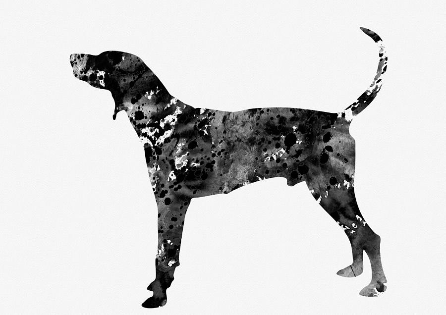 American English Coonhound Black 2 Digital Art By Erzebet S