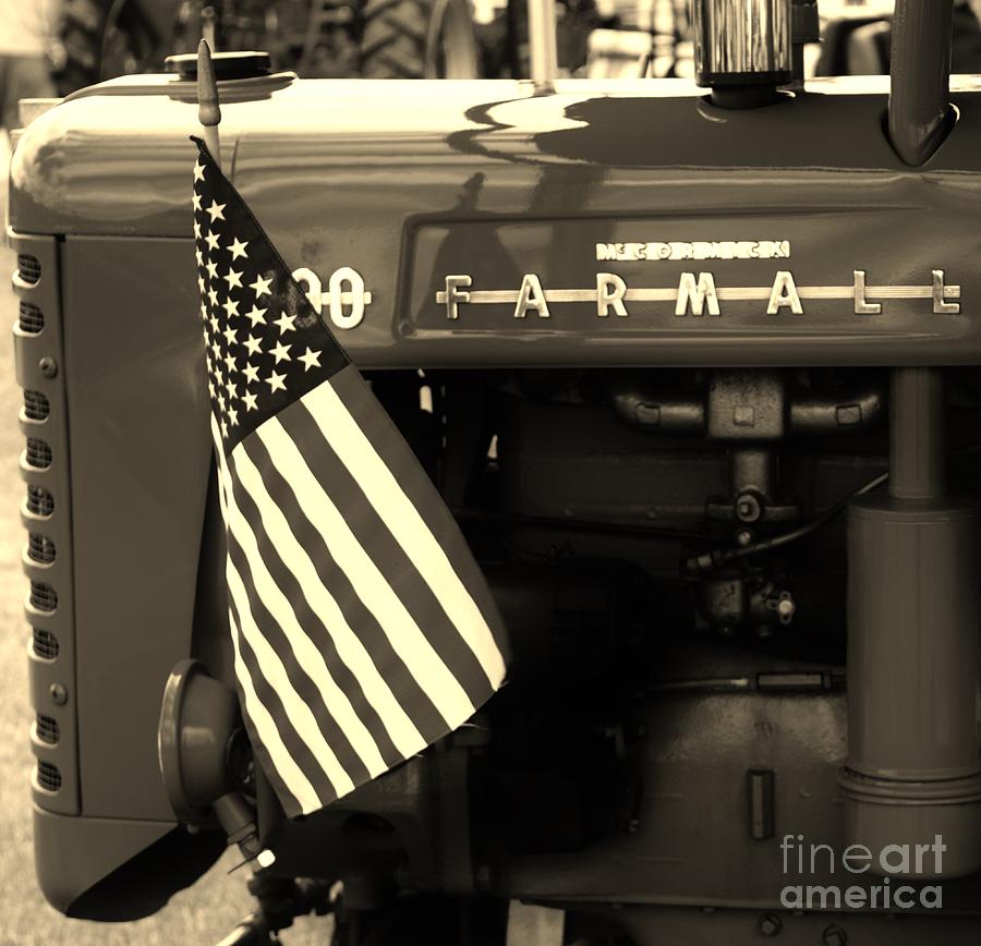 Flag Photograph - American Farmall by Meagan  Visser