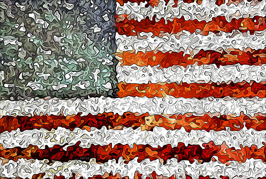 American Flag Abstract Digital Art by Phil Perkins
