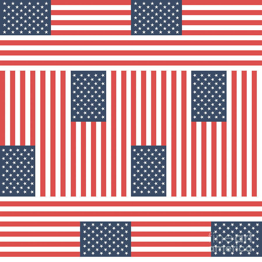 Abstract Drawing - American flag by Alina Krysko