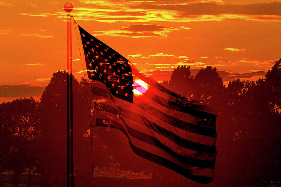 American Flag Art Digital Art by David Stasiak
