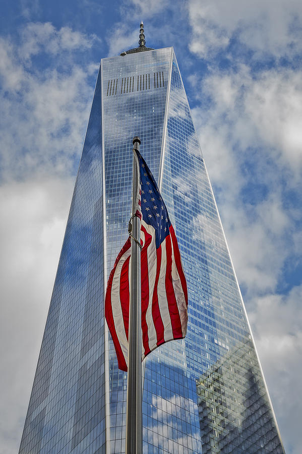 New York City Photograph - American Flag At World Trade Center WTC by Susan Candelario