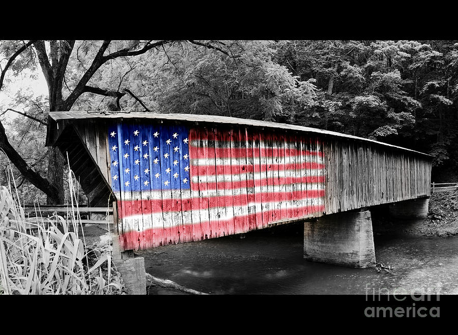 American Flag Bridge Photograph by Eric Liller
