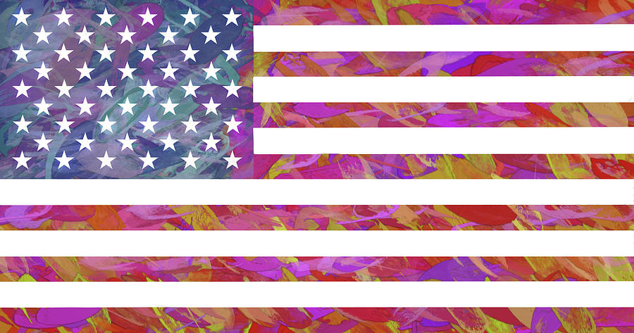 American Flag Colorful Digital Art by Roy Pedersen