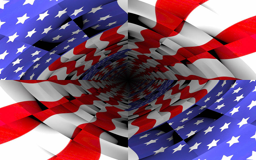American Flag Deep Dive Digital Art by Yury Malkov