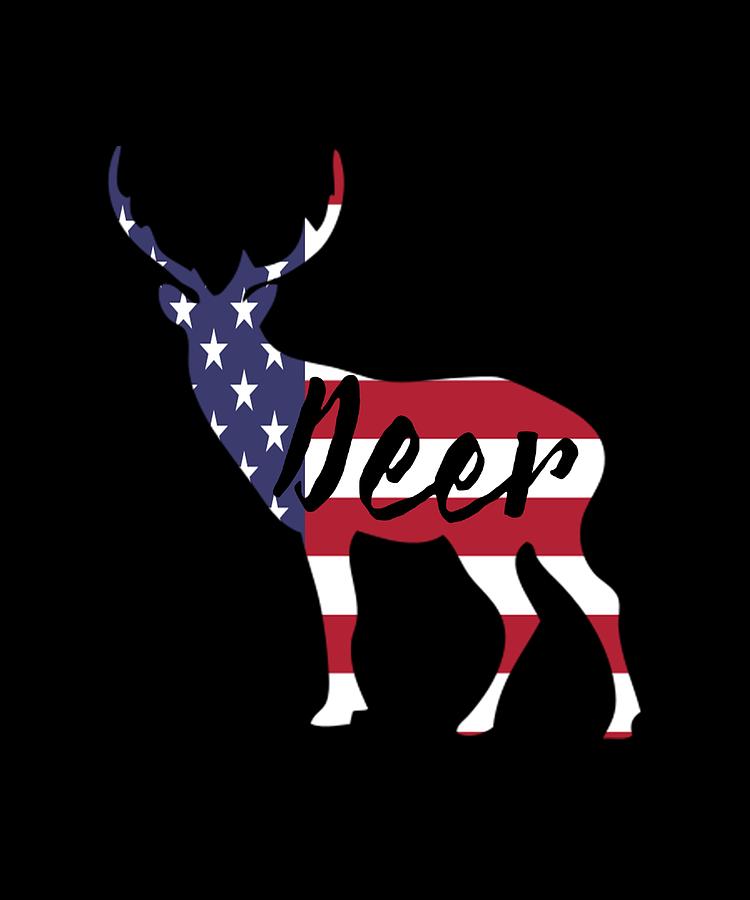 American Flag Deer Happy 4th of July Digital Art by Go Osiris Pixels