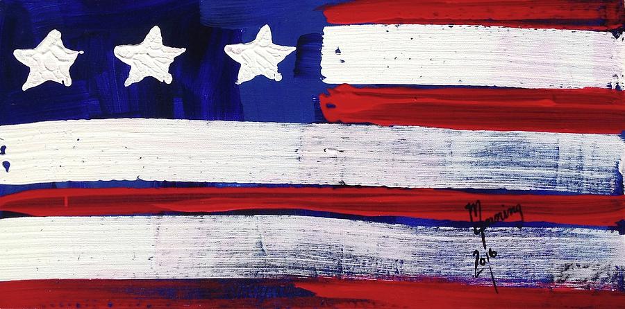 Flag Painting - American Flag FL-02-FC-16 by Richard Sean Manning