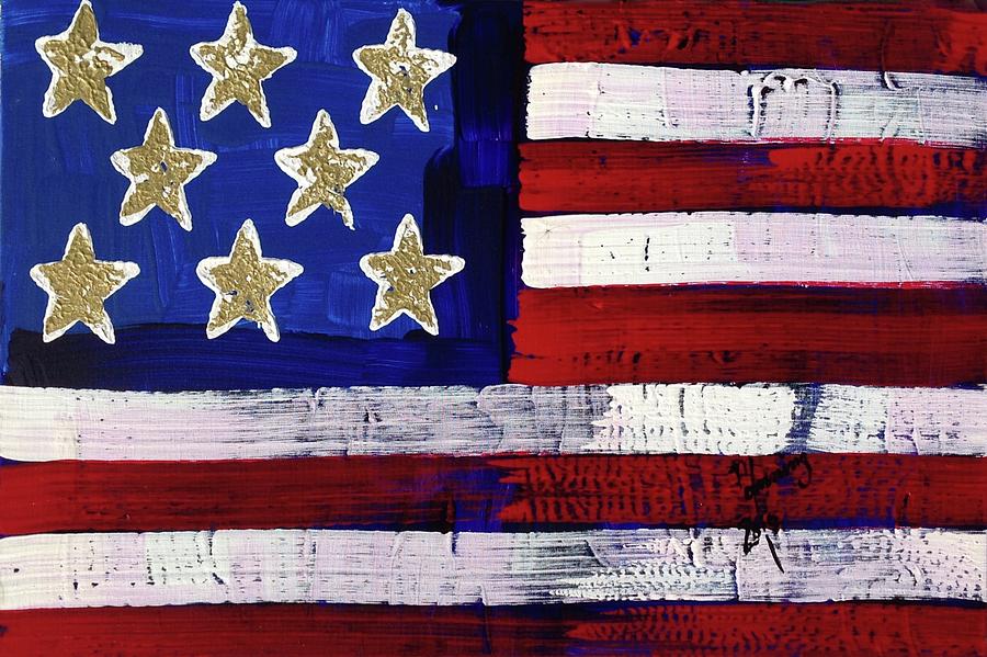 American Flag FL-06-FC-16 Painting by Richard Sean Manning - Fine Art ...