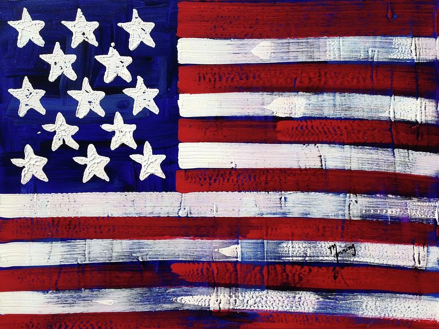 American Flag FL-10-FC-16 Painting by Richard Sean Manning - Fine Art ...