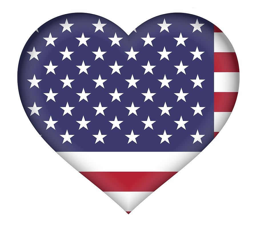 American Flag Heart. 