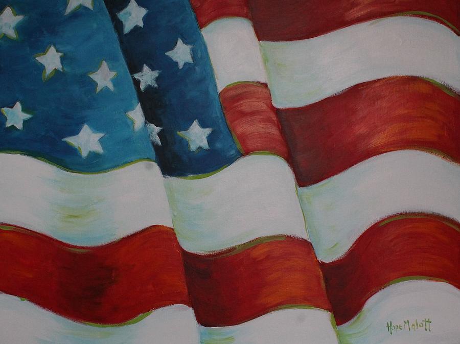American Flag Painting by Hope Malott Fine Art America