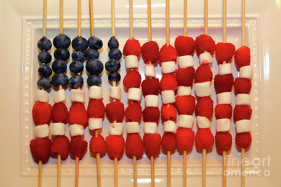 American Flag in Summer Fruits Photograph by James Brunker