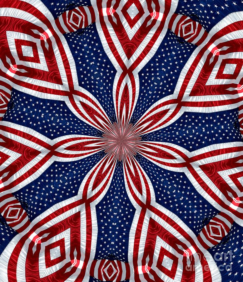 Independence Day Photograph - American Flag Kaleidoscope Abstract 1 by Rose Santuci-Sofranko