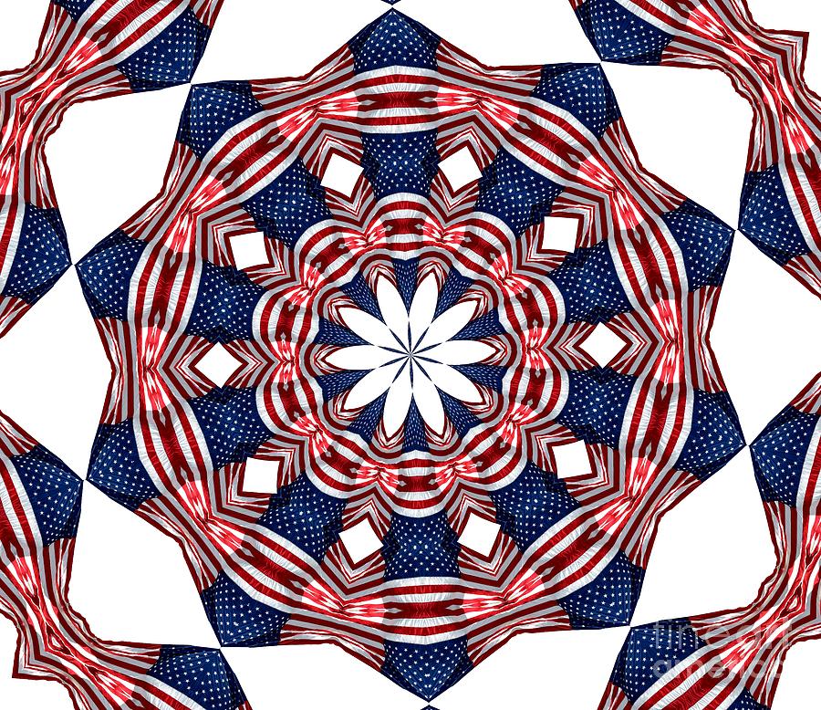 Independence Day Photograph - American Flag Kaleidoscope Abstract 3 by Rose Santuci-Sofranko