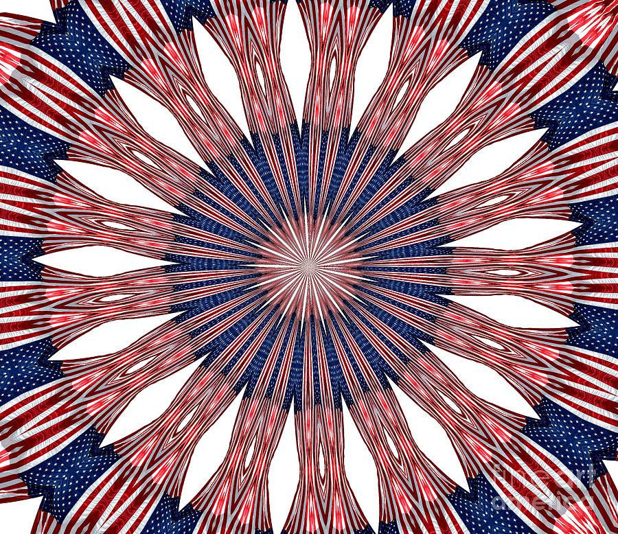 Independence Day Photograph - American Flag Kaleidoscope Abstract 5 by Rose Santuci-Sofranko