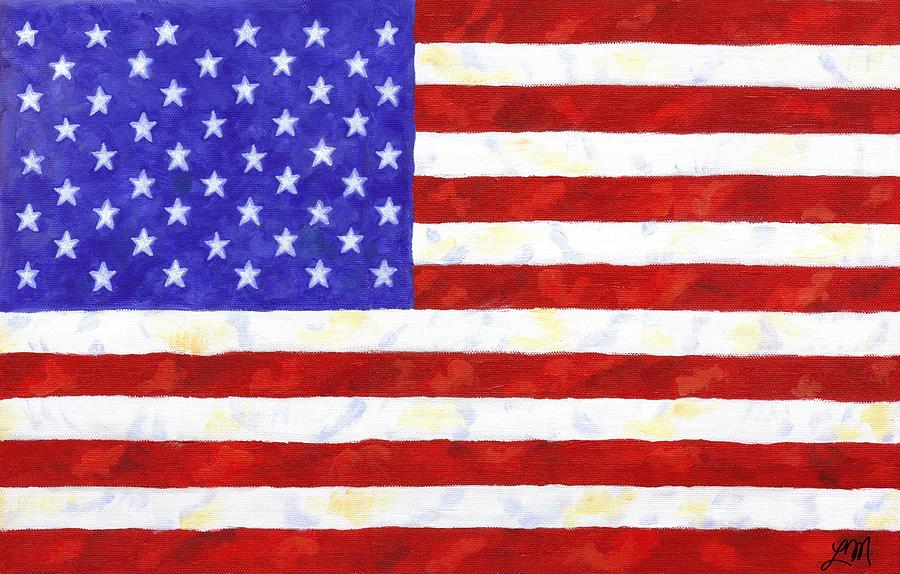 Independence Day Painting - American Flag by Linda Mears