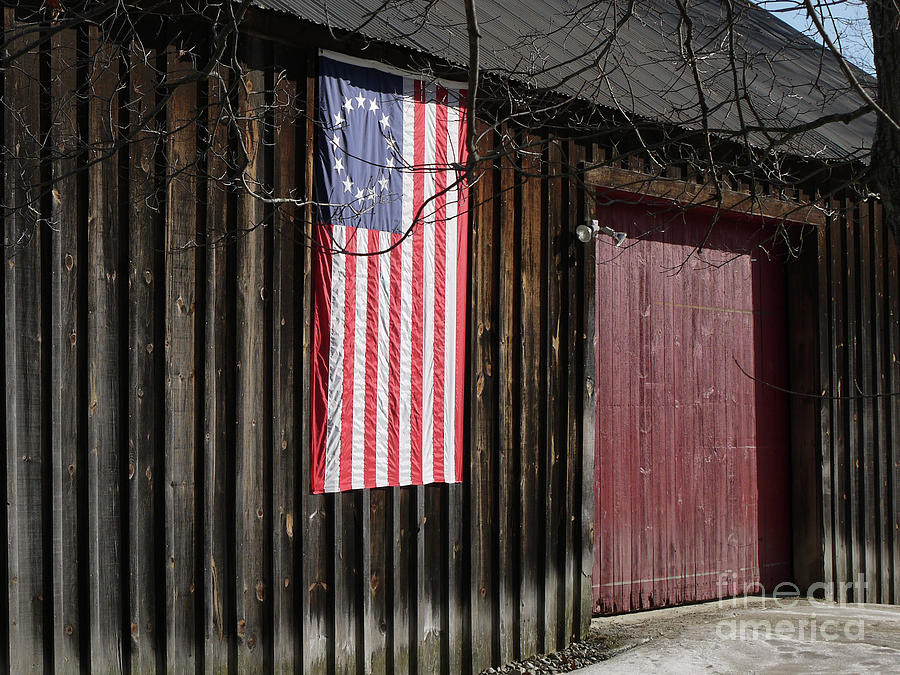 Fourth Of July Photograph - American Flag on a Barn by Edward Fielding