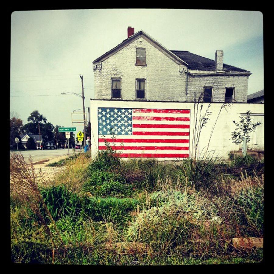Patriotism Photograph - American Flag On A Hoyleton by Alex Haglund