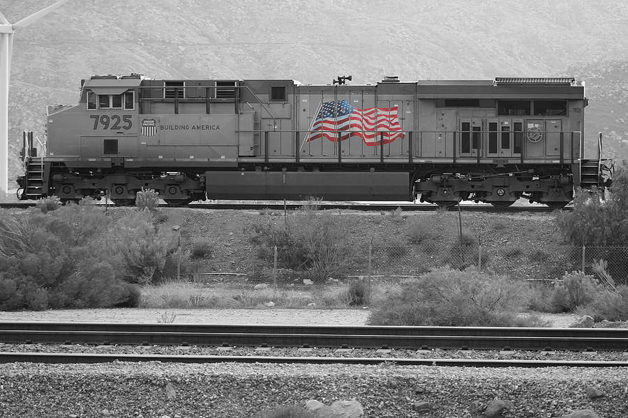 American Flag on the Union Pacific Photograph by Colleen Cornelius