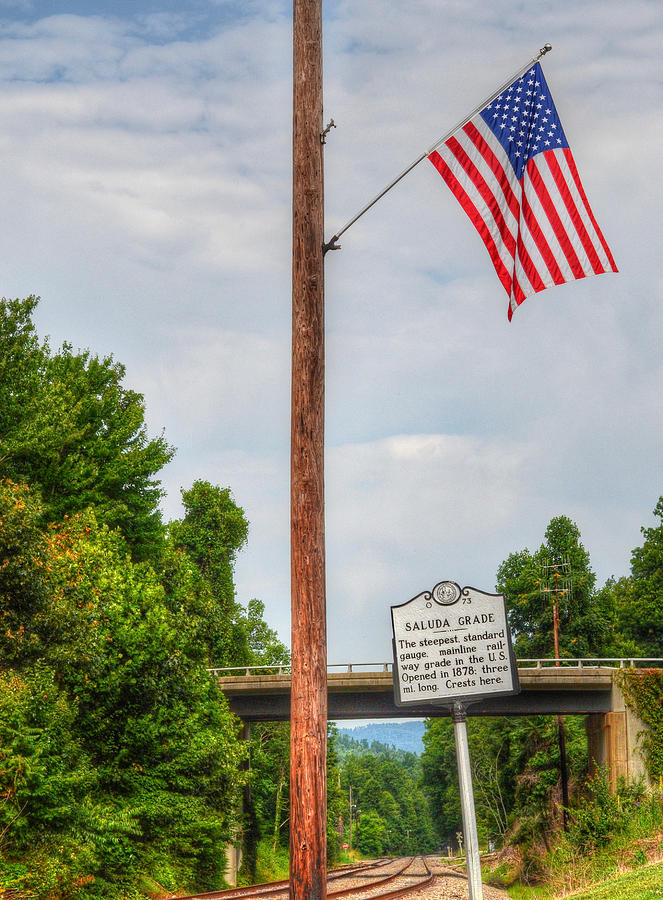 American Flag Over the Saluda Grade Photograph by Blaine Owens