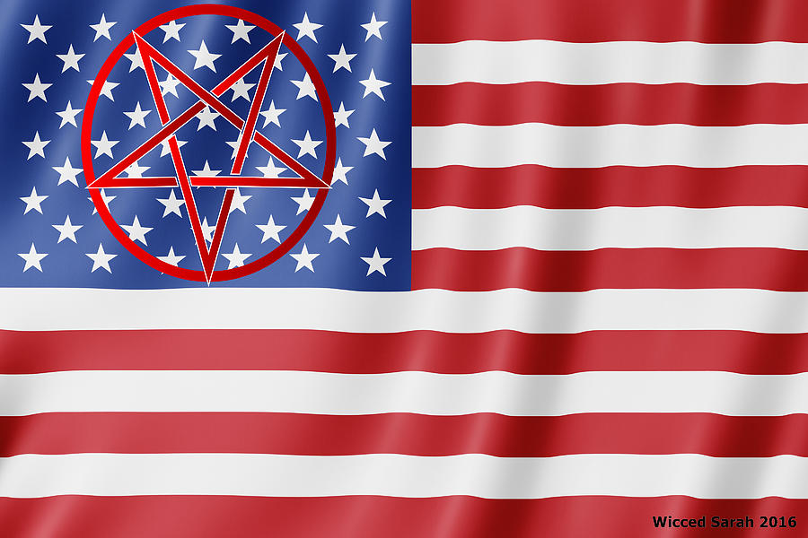 American Flag Pentagram Digital Art by Wicced Sarah - Fine Art America