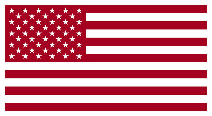 American Flag - Red And White Version Digital Art