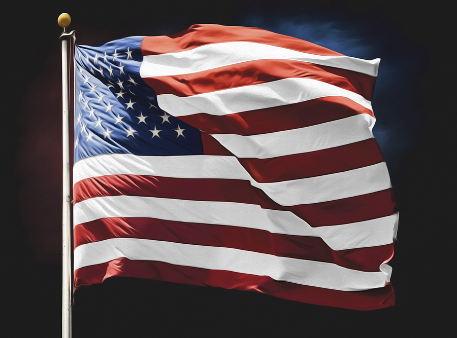 American Flag Wall Art Photograph by Steven Michael
