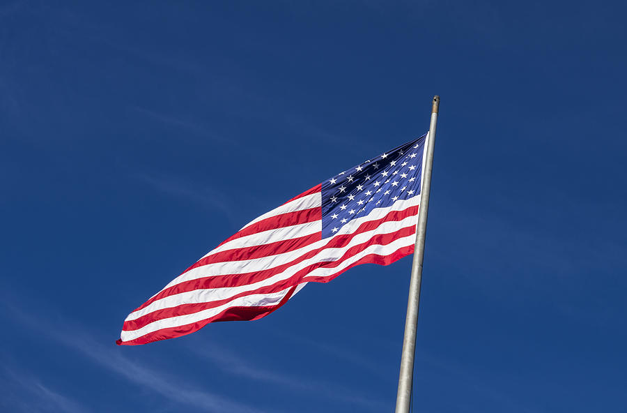 American flag waving in the breeze Photograph by John Trax | Fine Art ...