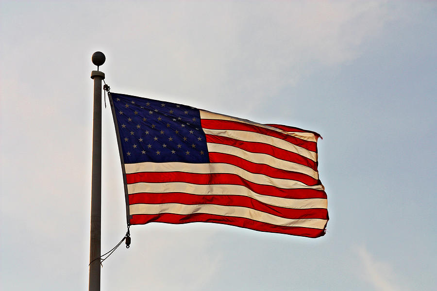 American Flag Waving Proudly- Fine Art Photograph by KayeCee Spain