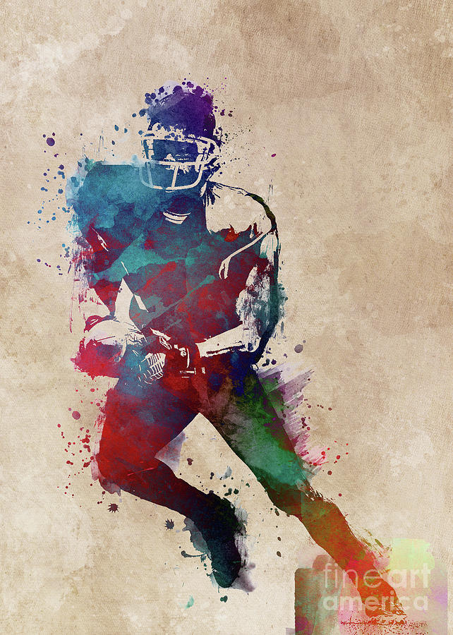 American football player 1 digital art Digital Art by Justyna Jaszke JBJart