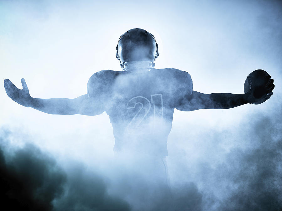 American Football Player Silhouette Photograph by O Still