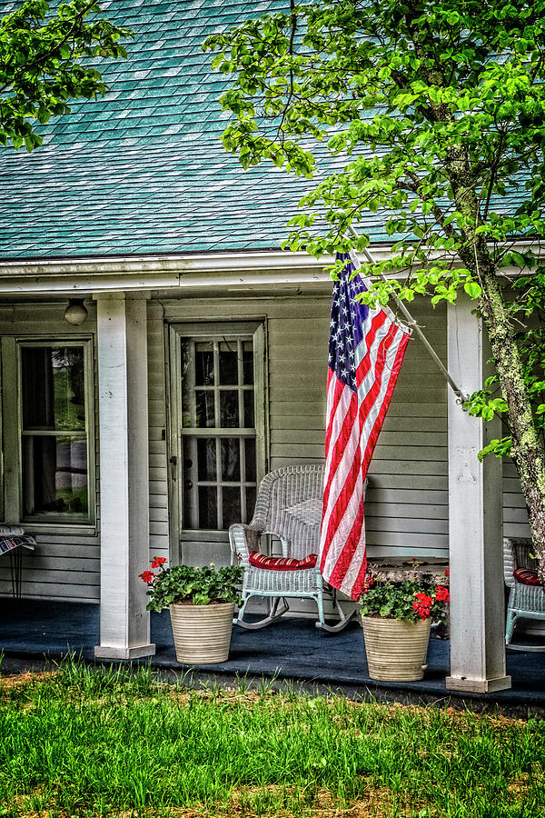 American Front Porch Photograph by Debra and Dave Vanderlaan
