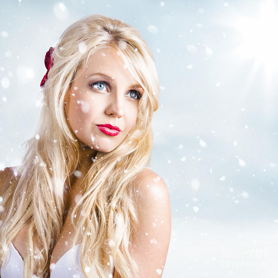 Snow pinup girl Digital Art by Jorgo Photography - Fine Art America