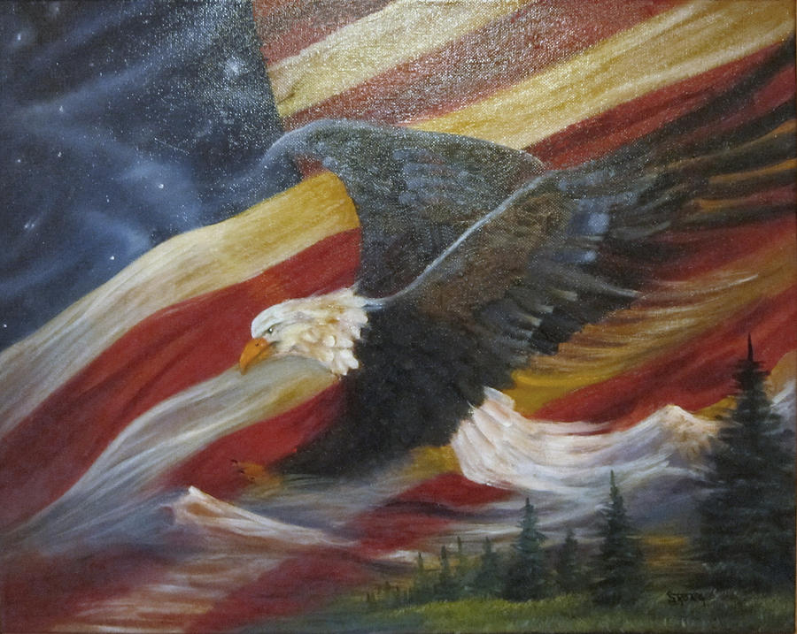 Eagle Painting - American Glory by Sherry Strong