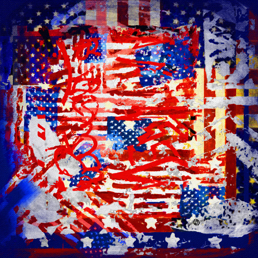 Flag Painting - American Graffiti Presidential Election 1 by Tony Rubino