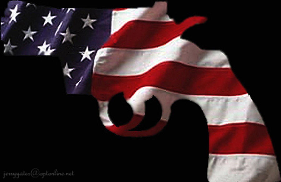 Flag Photograph - American Gun by Gerard Yates