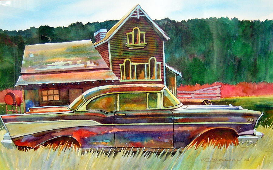 57 Chev Painting - American Heritage by Ron Morrison 57 Chev Painting - American Heritage by Ron Morrison