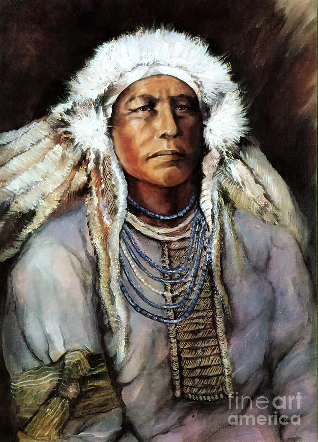 American Indian Chief Painting by Linda Olsen