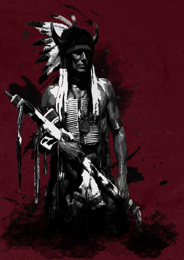 Indian Warrior Out of the Night Art Print by Randy Steele  Fine Art America