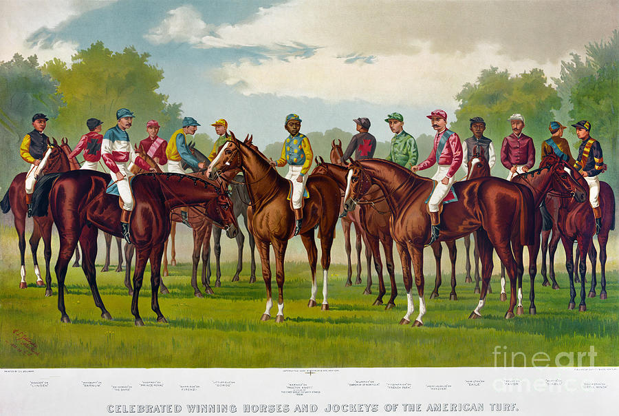 American Jockeys, 1889 Drawing by Currier and Ives