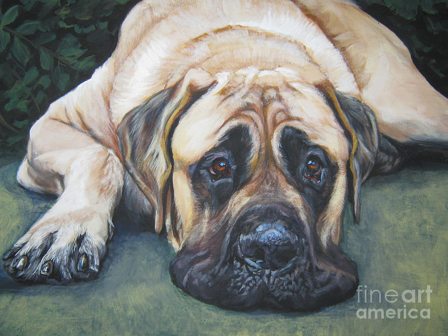 Dog Painting - American Mastiff by Lee Ann Shepard