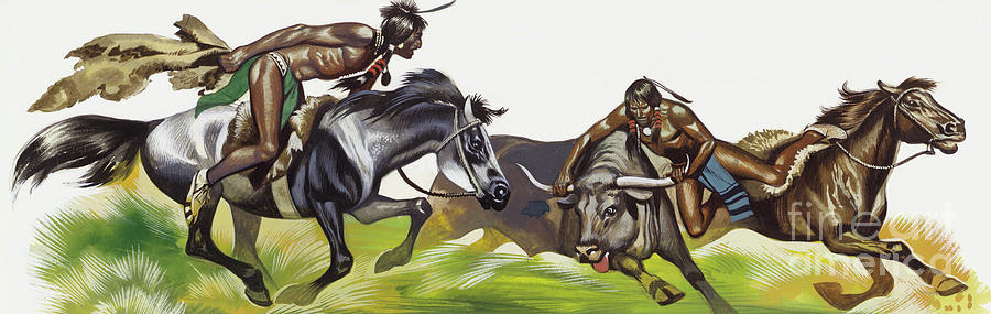 American Native Indians Painting by Ron Embleton