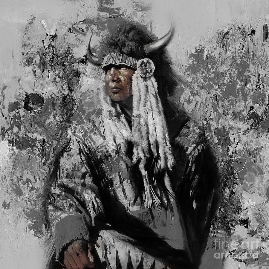 American Native Warriors 01 Painting by Gull G