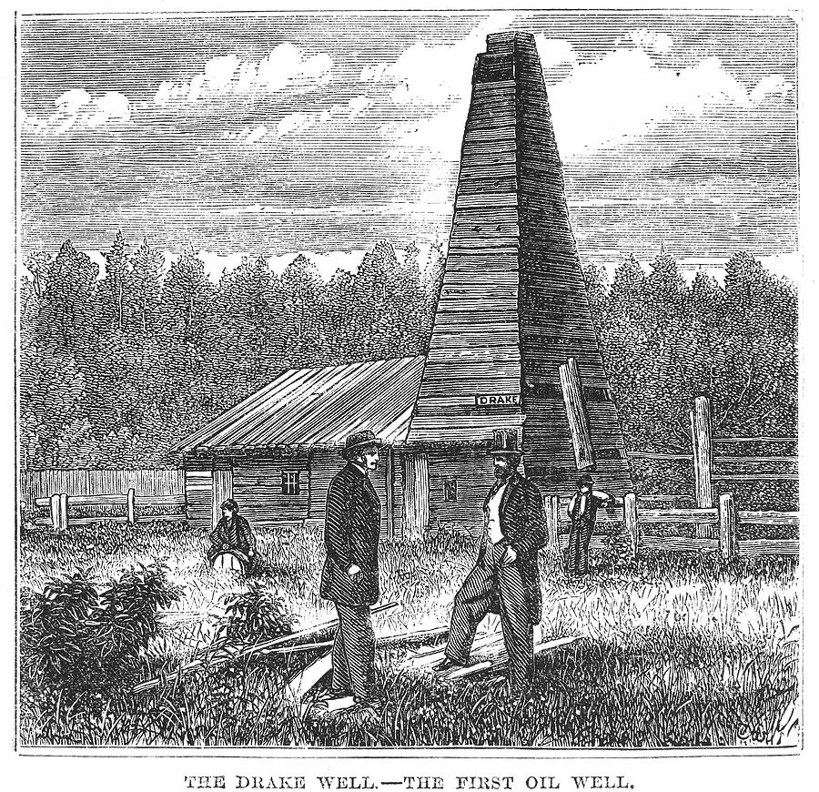 American Oil Well, 1859 Photograph by Granger