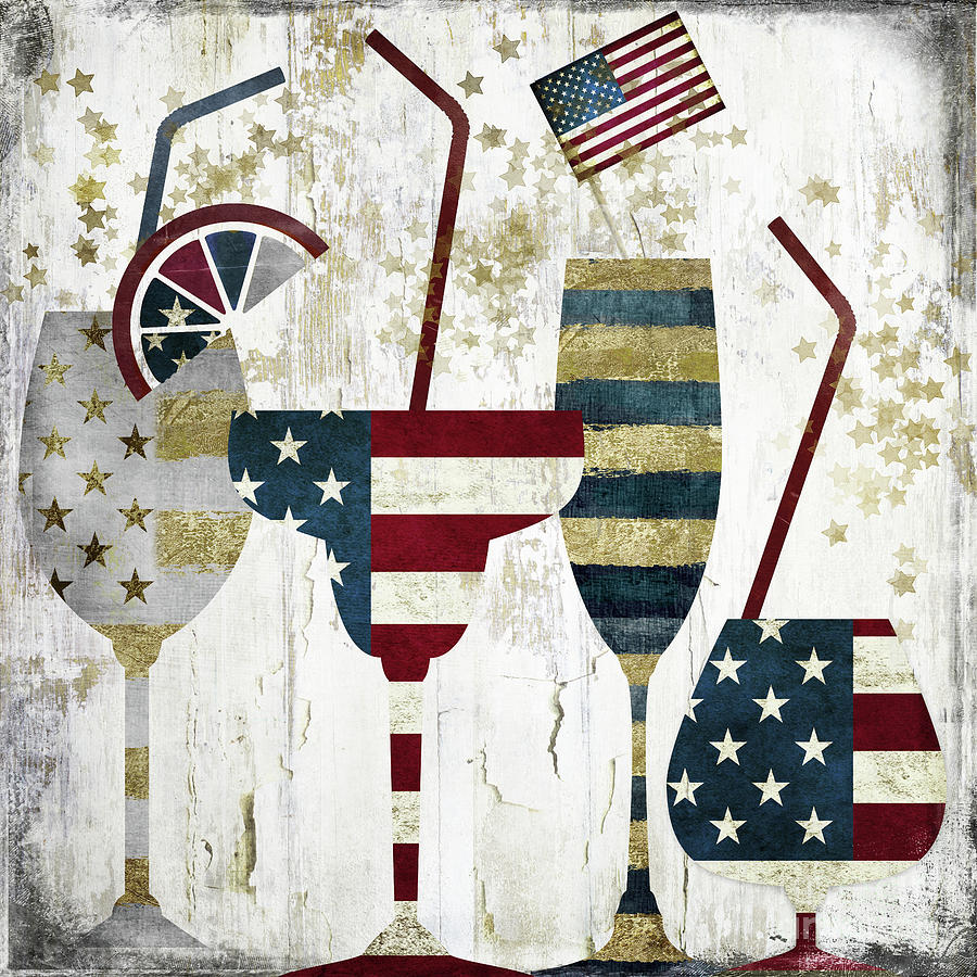 Independence Day Painting - American Party by Mindy Sommers