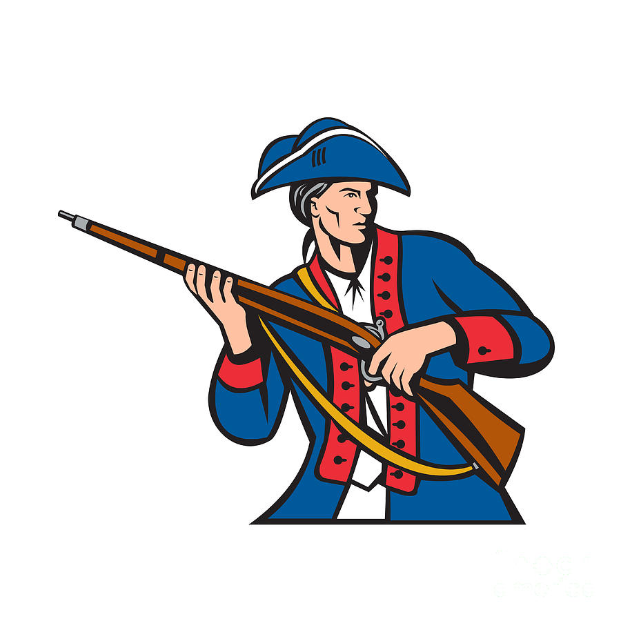 American Patriot Militia Musket Retro Digital Art by Aloysius Patrimonio