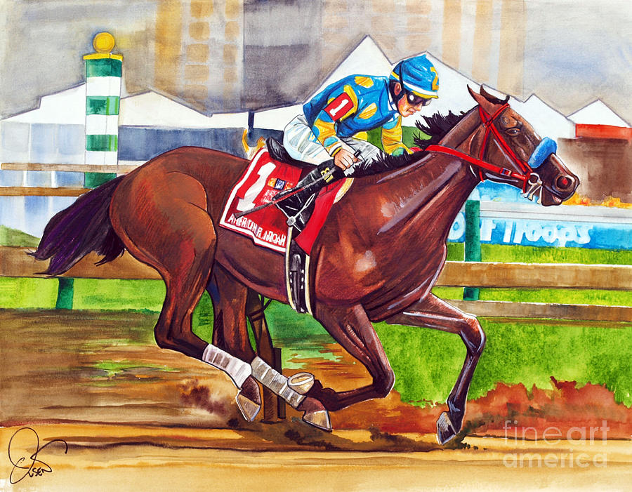 American Pharoah Painting by Dave Olsen